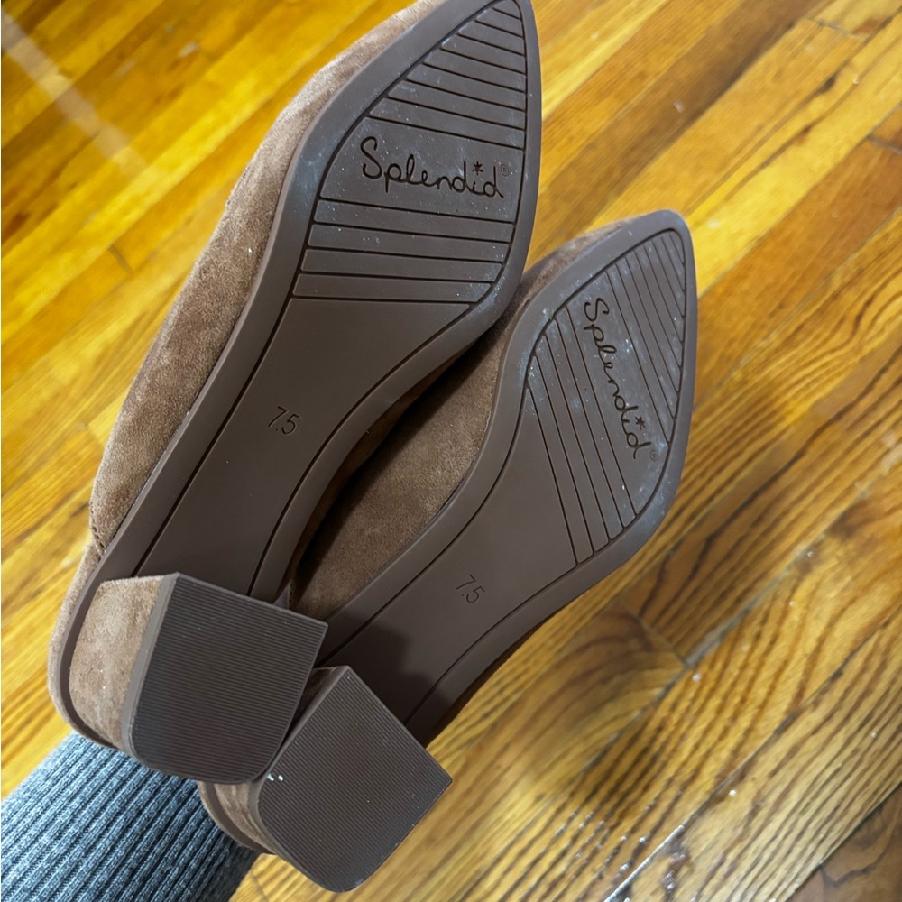Splendid Cognac Suede Slip-On Loafer Mule - Picture 4 of 4
